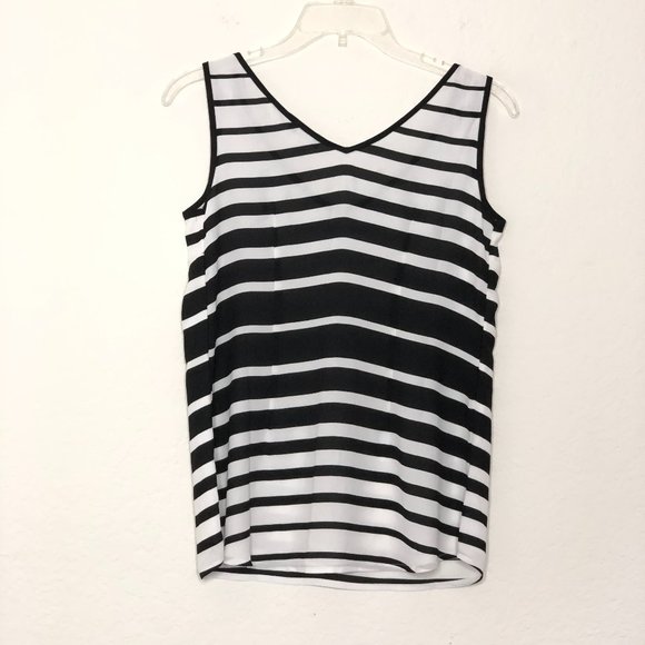Cache Stripe Knit Sleeveless Sweater Top BF - Picture 3 of 6